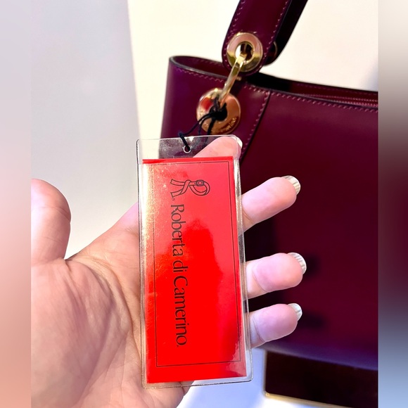 Roberta Di Camerino NWT Burgundy Leather Shoulder Purse - Picture 4 of 10